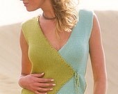 Hand Knit Vest - Dual color Cotton Vest - Made to Order - Sizes Small to XL