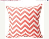 Spring Sale- Decorative Pillow Cover Chevron in Coral 20x20