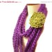ON SALE Crochet Infinity Scarf, Puple Chunky Chain, Extra long Retro Fashion Accessory