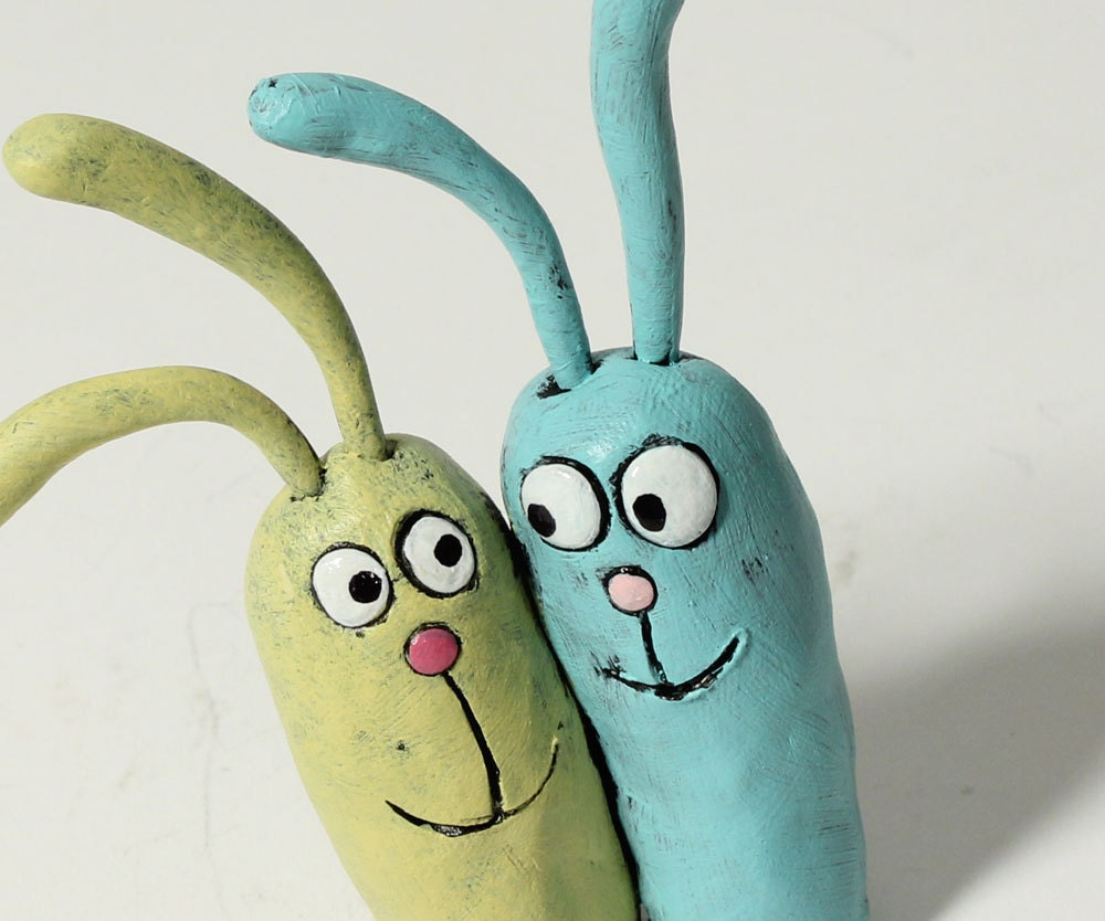 cake topper, spring decoration, anniversary present, LOVE BUNNIES