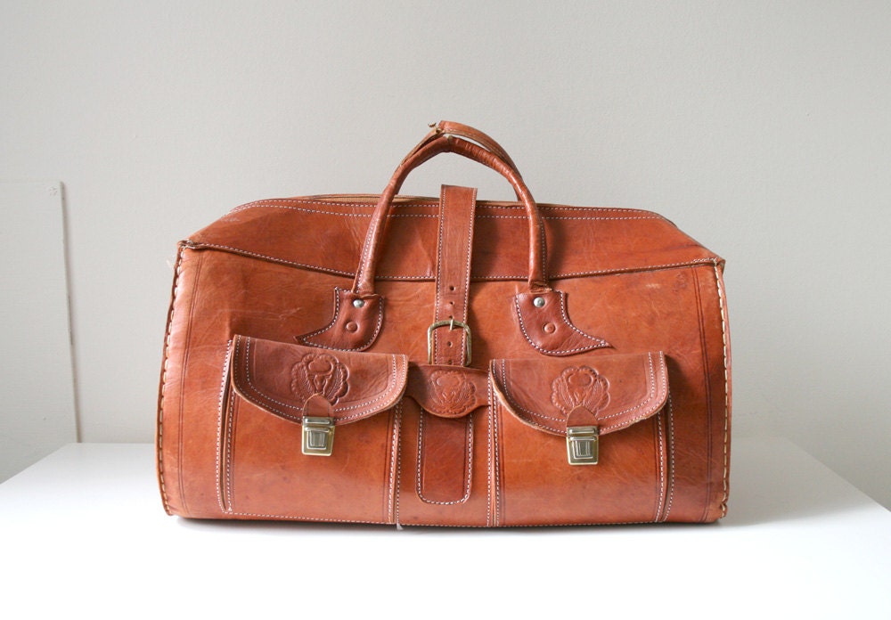 Tooled Western Duffle Bag