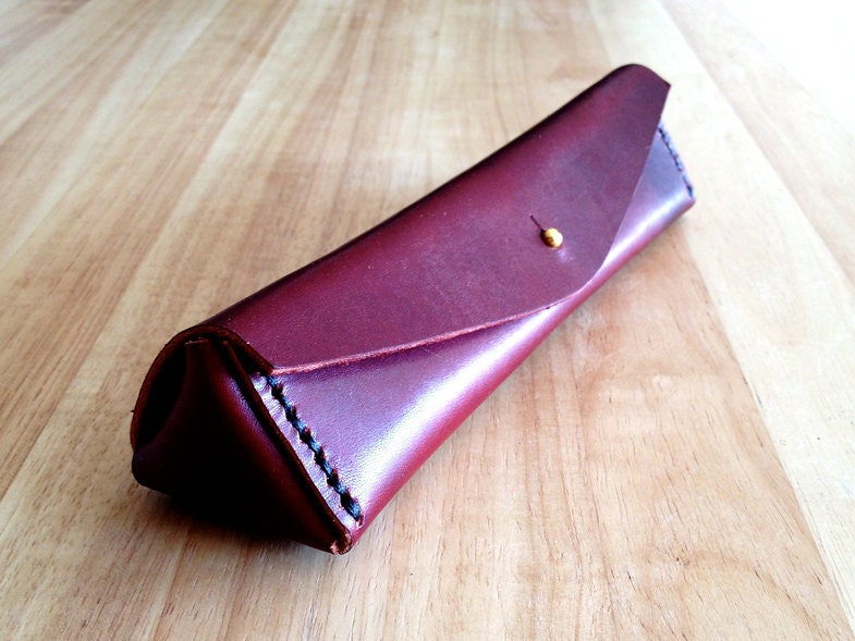 Burgundy Leather - Triangle Case