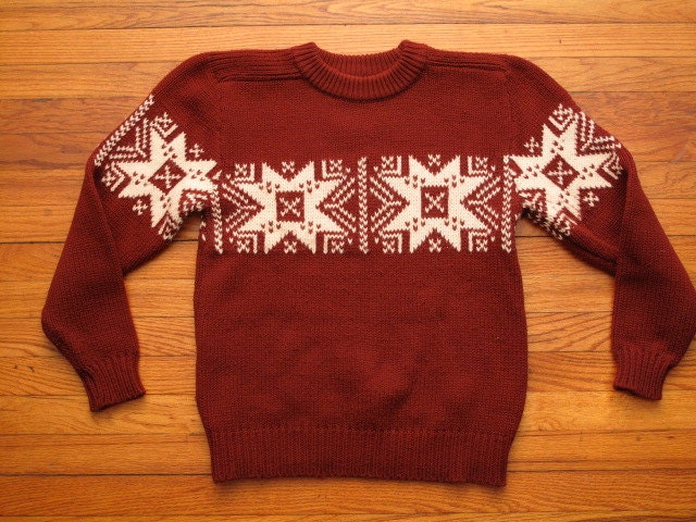 mens vintage snow flake sweater