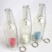 Patriotic Red White and Blue Candles Wine Bottle Candle Holder Hanging Hurricane Lanterns.