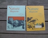 SALE )) nice lot of 2 vintage NATURE magazines from 1955