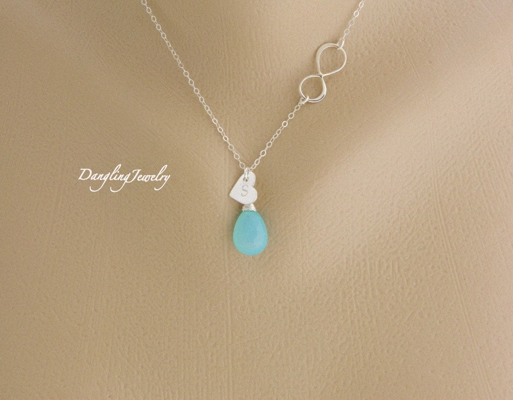 Personalized Infinity Necklace, Initial Heart, Graduation Necklace, Birthstone Necklace, Initial Jewelry, Sister Jewelry, Mothers Necklace