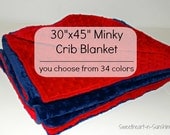 30"x45" Minky Double-Sided Blanket- Crib/Toddler Size- YOU PICK COLORS