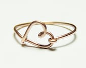 copper wire love  heart ring-  love script ring- Special price -  copper wire ring love heart keoops8 shop