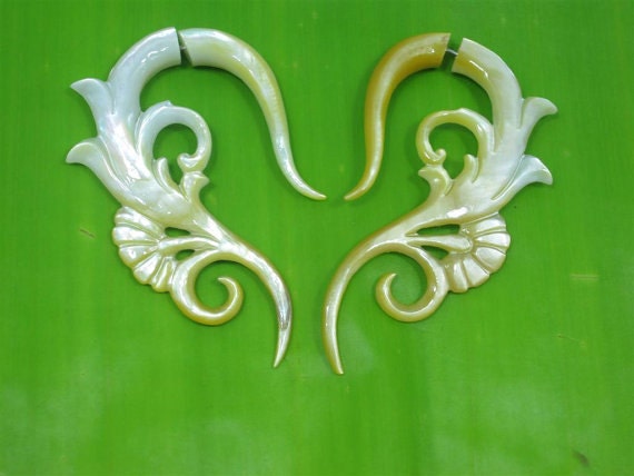 mother of pearl  shell tribal earrings