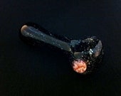 Black Glass Starry Night Tobacco Space Pipe with Red Planet Tobacco Spoon Pipe