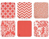 Coral Pillows Decorative Throw Pillow Covers ONE  Accent Pillows 20 x 20 Inches Coral Collection Mix and Match