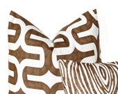 MEMORIAL DAY SALE Decorative Throw Pillow Covers Pair of Two Italian Brown Embrace and Willow 20 x 20 Plus 12 x 16