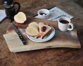 New York Breakfast - Cutting Board Walnut Serving Tray Footed Platte - grayworksdesign