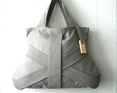 GREY TOTE  / 3 strap / dark grey purse / grey tote bag / grey fashion bag / chic bag / medium grey handbag