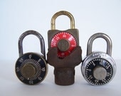 Vintage Retro Locker Combination Locks - Three in Lot