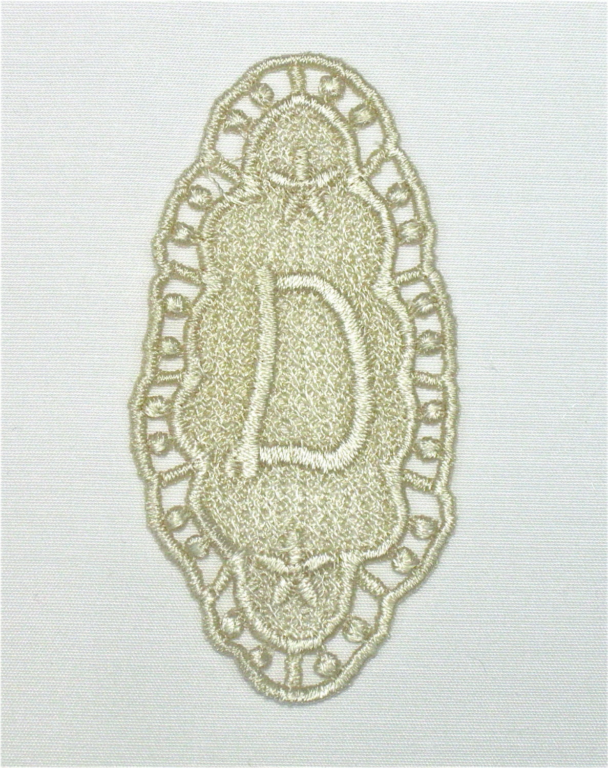 Monogram Letter D Venice Venise Lace Initial Personalize Crazy Quilting Jewelry