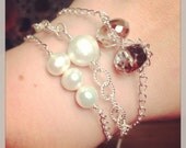 Pearl Chain Stack Bridal Bracelet