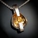 citrine necklace - statement necklace - November birthstone - yellow - Argentium silver  - contemporary jewelry - 3502