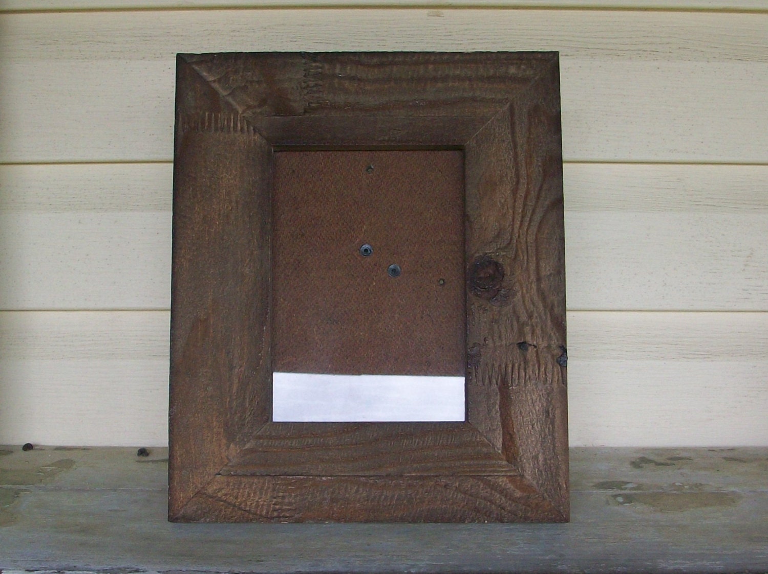 Dark Brown Distressed Wood Picture Frame