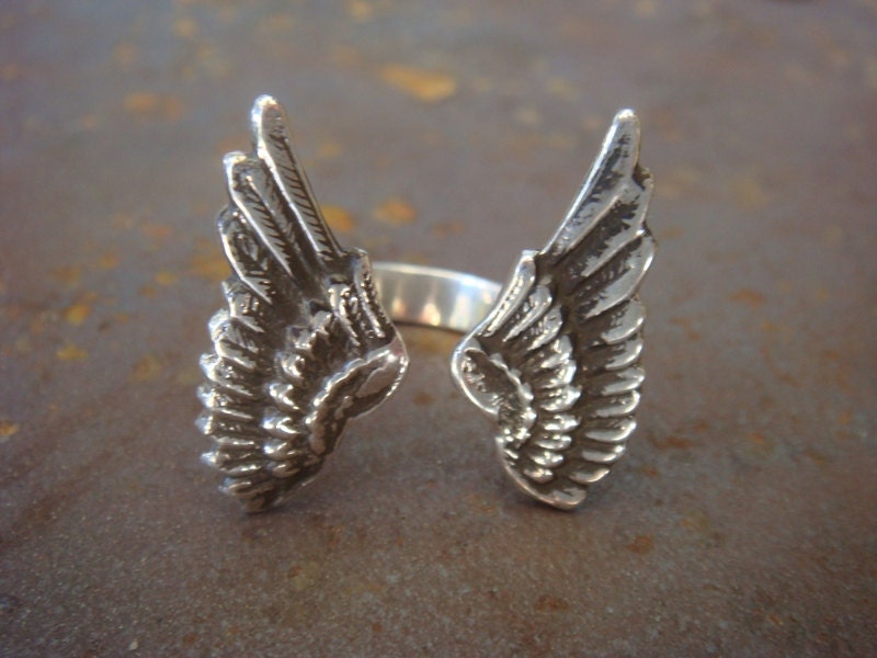 Silver Angel Wing Ring
