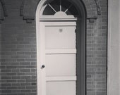 BRICK WALL DOOR 4x4 Art Photo Black & White Print