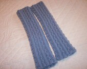 Dusty Blue Superwash Wool Handknit Leg Warmers in Child Size