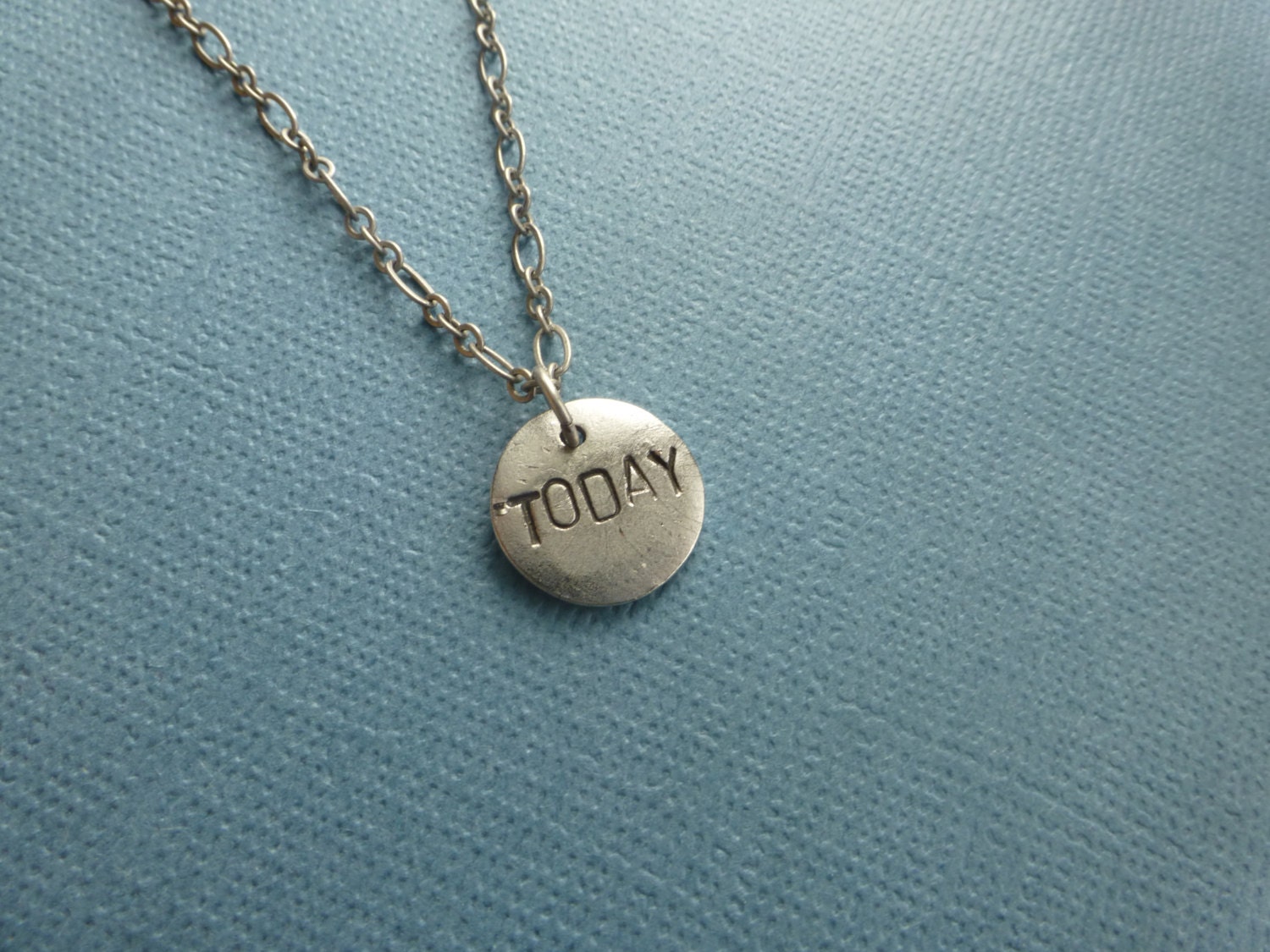 Today, I can, recovery jewelry, hand stamped metal necklace, hope, strength, encouragement, remember, gift, wonderkath