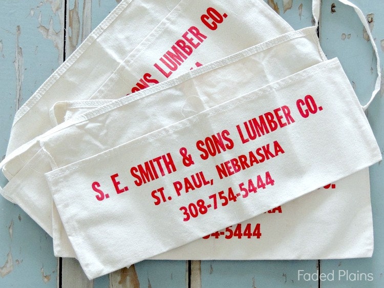 vintage shop work apron