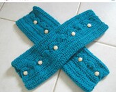 SALE Seagreen Button Leg Warmer Boot Socks Leg Warmers - Stretchy Pretty Legwarmers