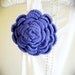 SALE Giant Flower Brooch,Crocheted flower pin in blue Statement Brooch
