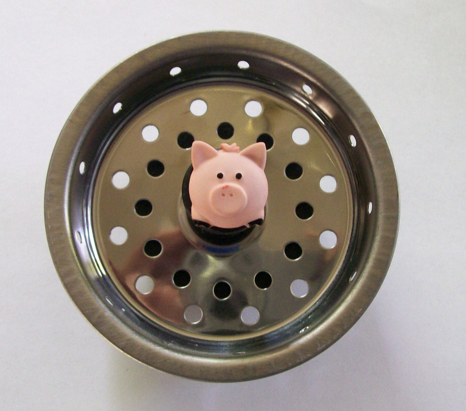 Pudgy Pig Kitchen Sink Strainer Basket. Drain Plug Stopper