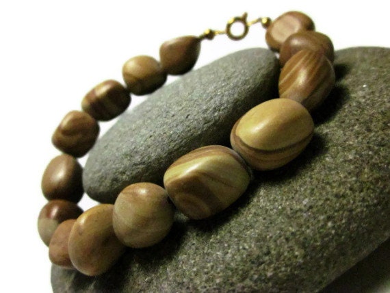 Natural Brown Stone, 'Tigerskin Striped'  Bracelet