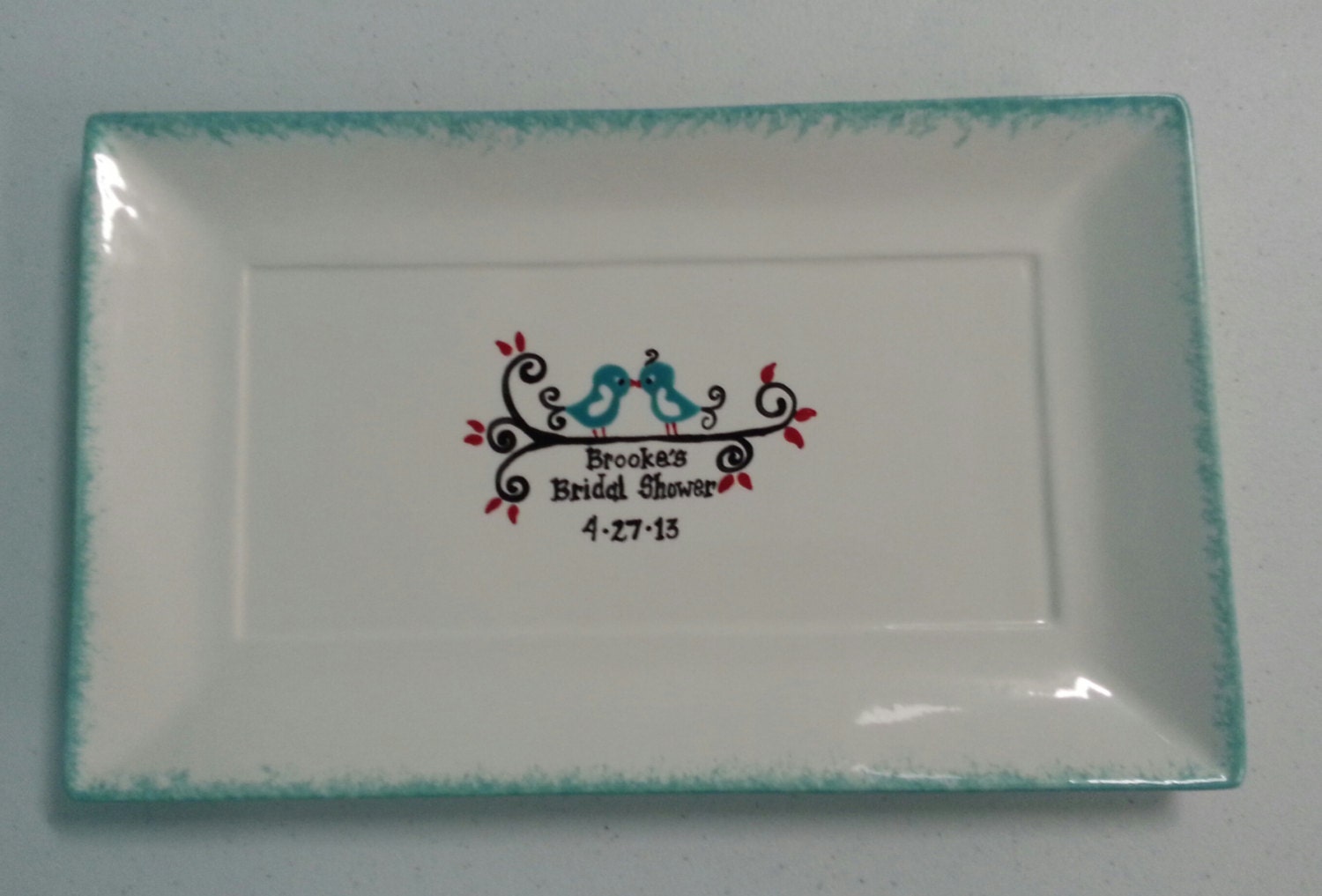 Kissing Birds Signature Platter, Pen included