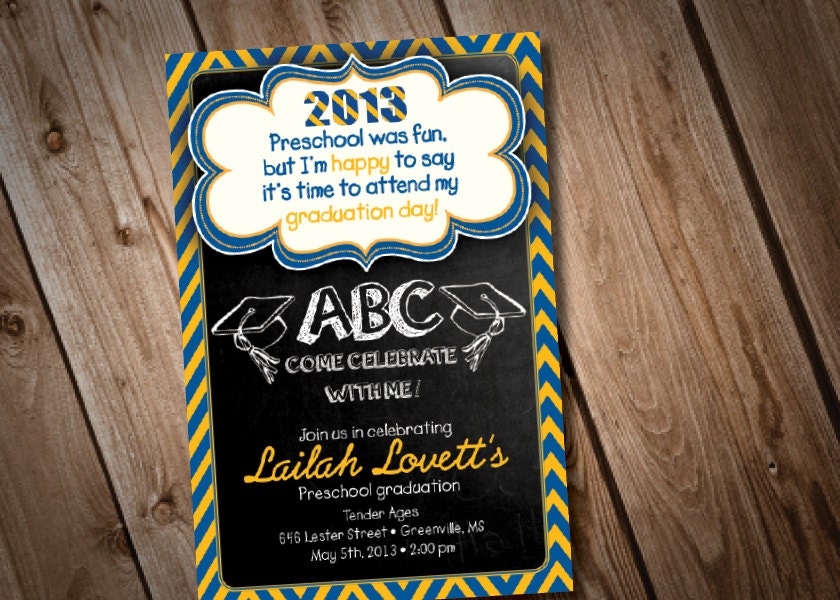 DIY Printable Preschool or Kindergarten Graduation Invitation Il_570xn