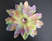 Rainbow Pastel dahila flower hair clip