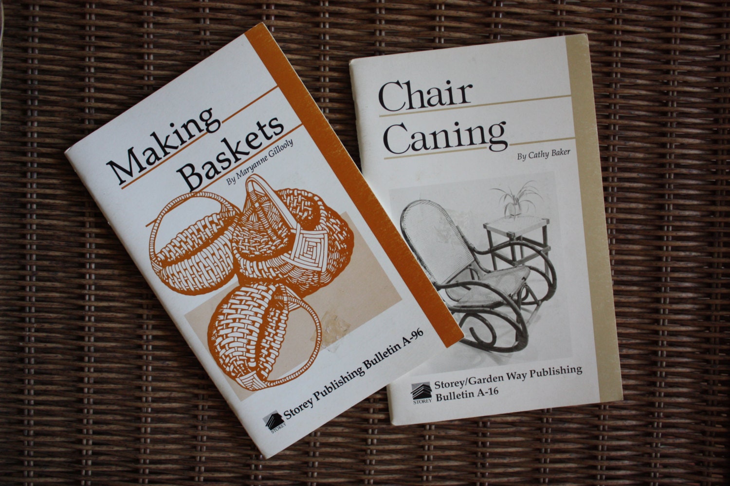 Vintage Making Baskets & Chair Caning Storey Books Lot of 2