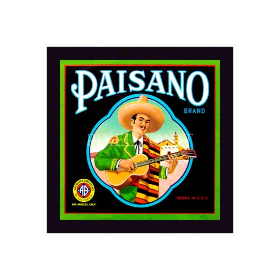 Small Journal - Paisano Brand - Fruit Crate Art Print Cover