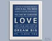 Nursery art print. Baby nursery decor. Art for children typography art for kids. Nursery wall quotes. Nursery quotes.11x14 Cliche print