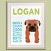 Personalized children art for boys. Baby boy nursery art. Baby nursery wall art. Kids wall art. Boy name art. 16X20 Dog print by WallFry