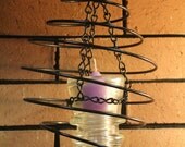 Repurposed Hemingray 17 Electric Insulator Hanging Candle Holder