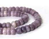 Lilac Stone Beads, 8mm rondelle gemstone, HALF strand (674S)
