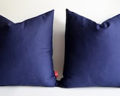 Sukan / 1 Canvas Pillow Cover Navy Blue - large pillow - Euro Pillow Sham Accent Pillows Decorative Pillow Covers 20 x 20 Inches