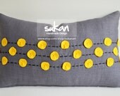Sukan / yellow and gray pillows - gray pillow - cushion pillow - lumbar pillow - designer pillow - decorative throw pillow cover
