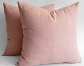 Sukan / 1 Linen Pillow Cover Pink - pink linen pillow - linen pillow cover - decorative linen pillow - euro shams - lumbar pillow - 18x18