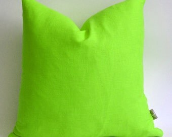 Sukan / 1 Linen Pillow Cover Bright Green bright green pillow cover