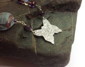 Amethyst and Silver Butterfly Necklace - 'Butterfly Kisses'