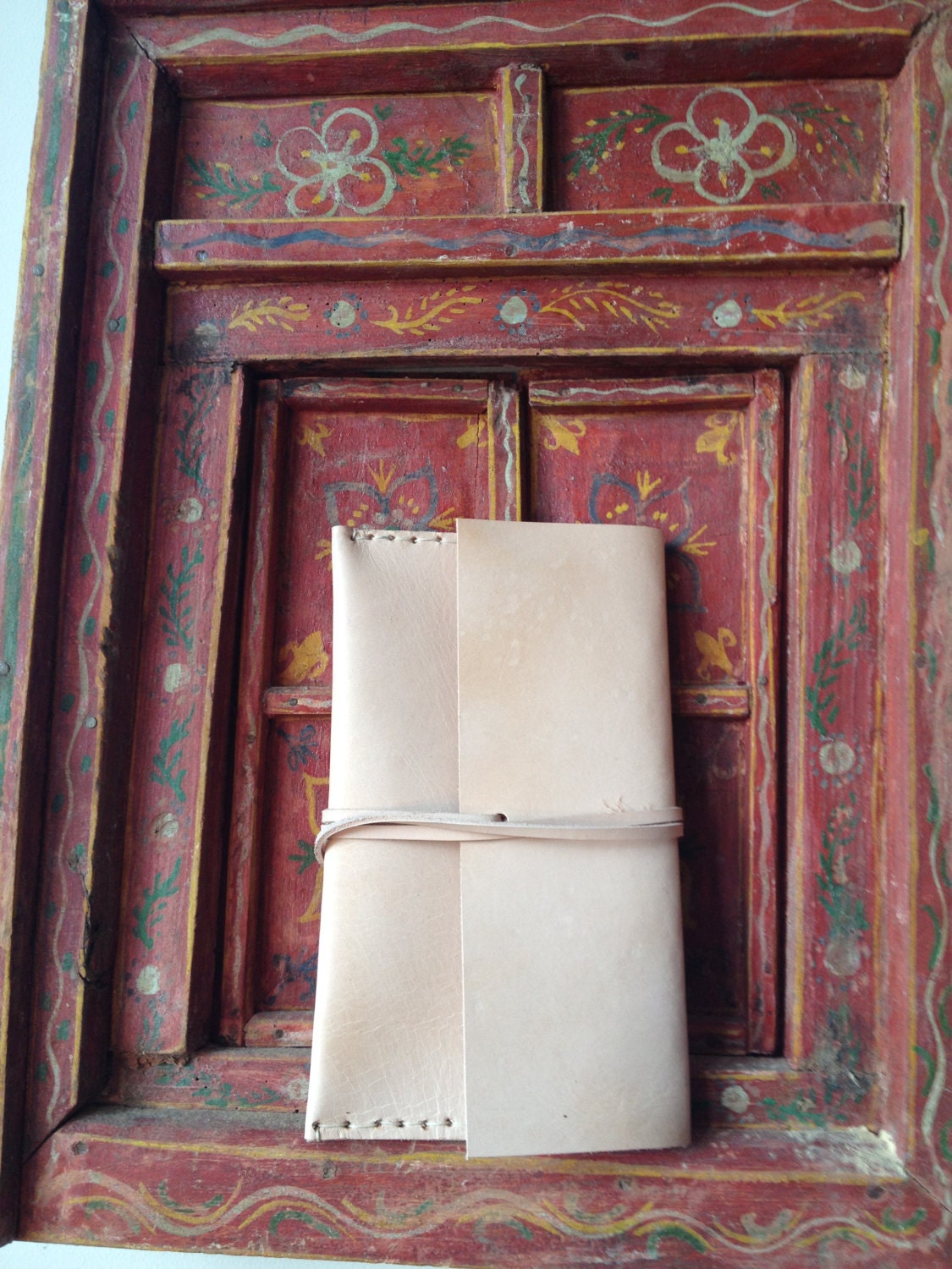 Veg tan clutch - large iPhone clutch wallet - hand stitched leather