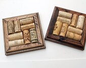 Crafts for Wine Corks - DIY Coasters - reclaimed, distressed wood - reuse wine corks - brown  mix match
