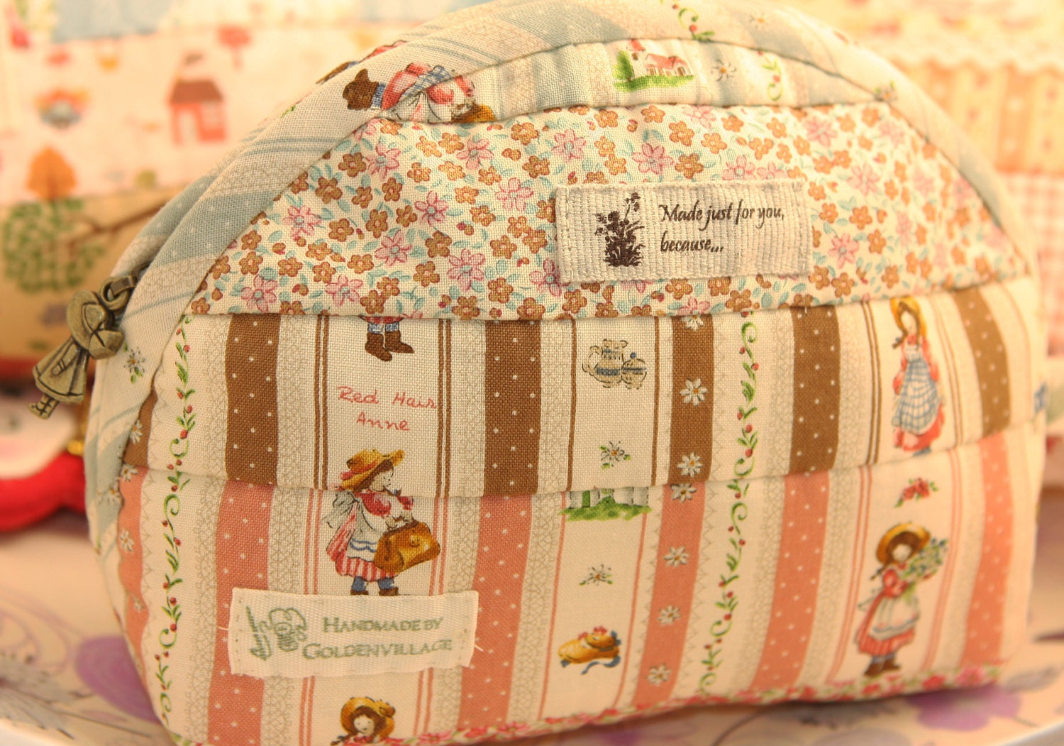 Jamie's Hand Made Finished Quilts Lovely Ann Cosmetic Pouch Girl's Secret Pouch Bag Purse-P3