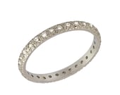 Sparkling Full Eternity Pave Diamond Wedding Band in 14k White Gold
